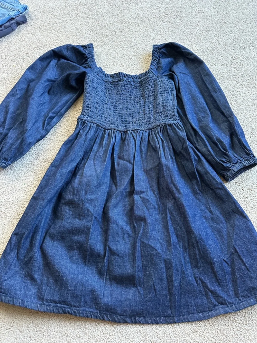 J. Crew Navy Smocked Babydoll Dress